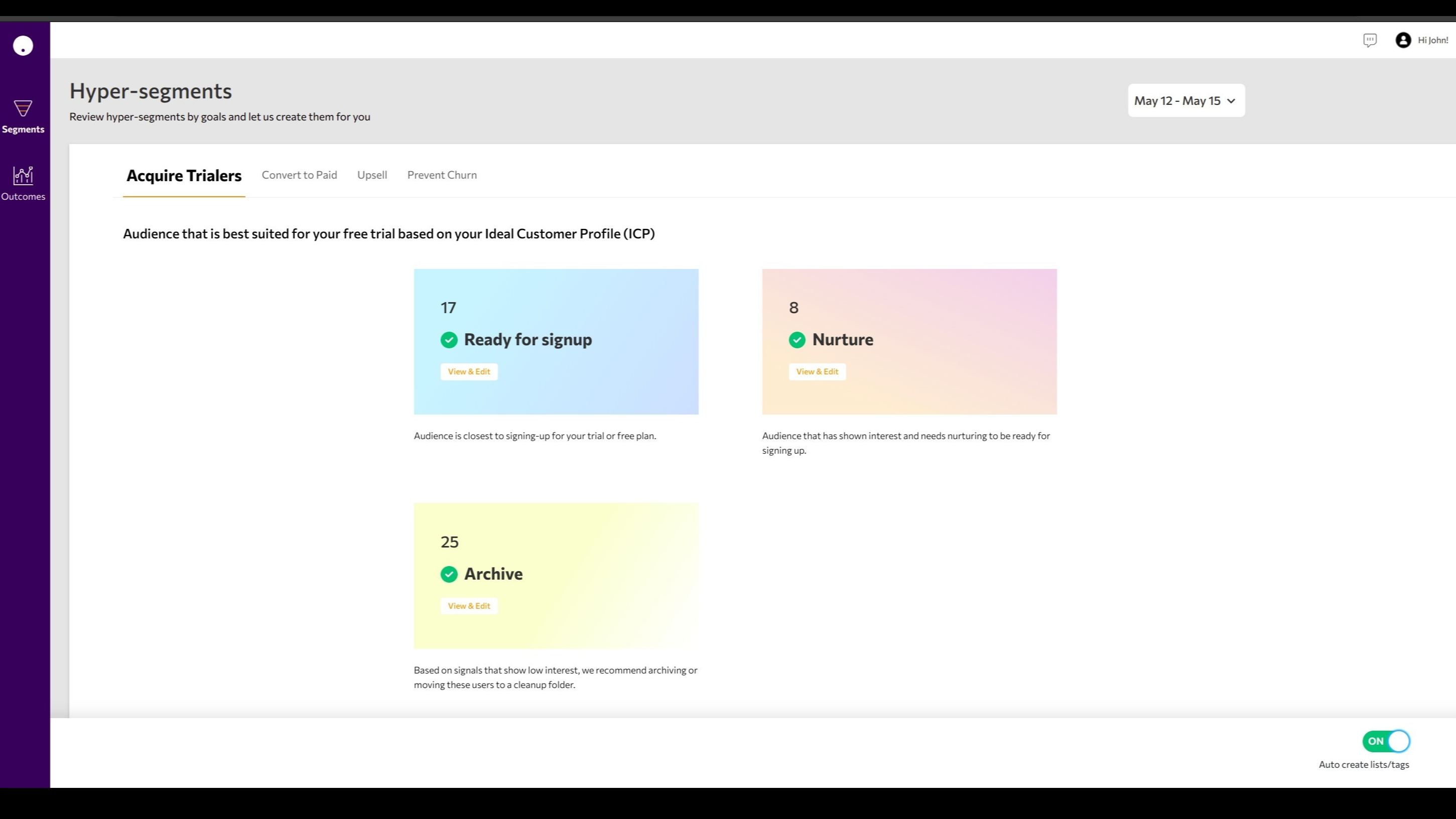 Get trial customers matched with your Ideal Customer Profile (ICP)